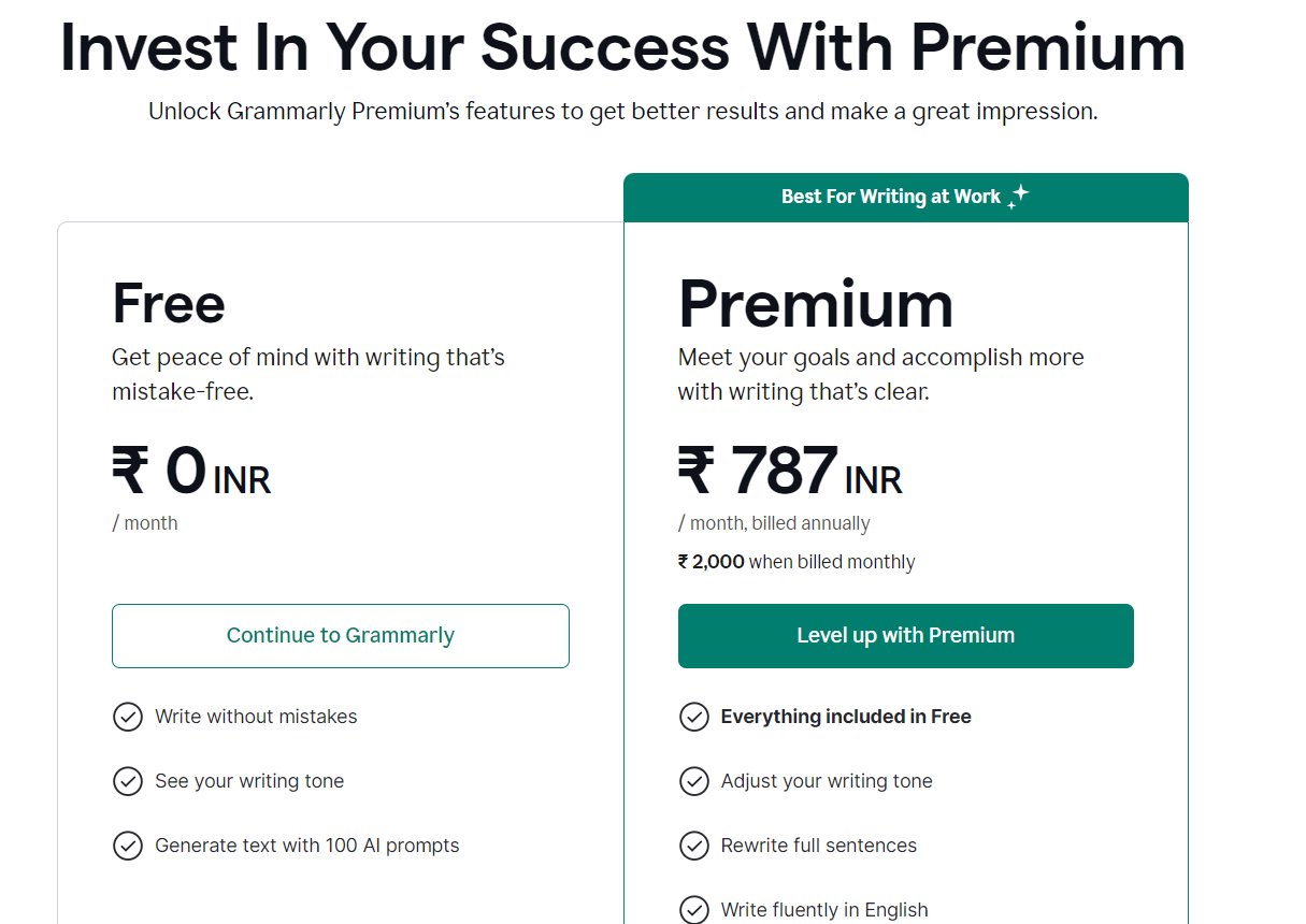 Grammarly Discounted Pricing